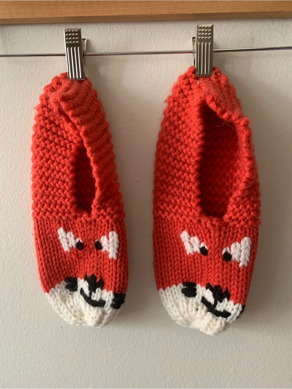 NEW Orange Cute Fox Knit Slippers Socks